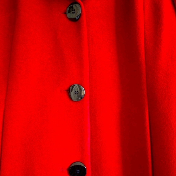 ELLEN TRACY Ladies Size M ANGORA BLEND WINTER CAR COAT Red Black Color Block - Picture 3 of 7